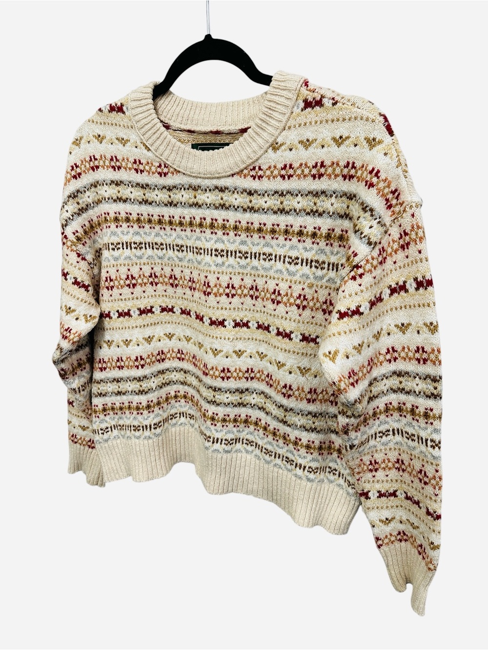 American Eagle Fair Isle Snowdrift Crewneck Cardigan Sweater Size S - Picture 4 of 11